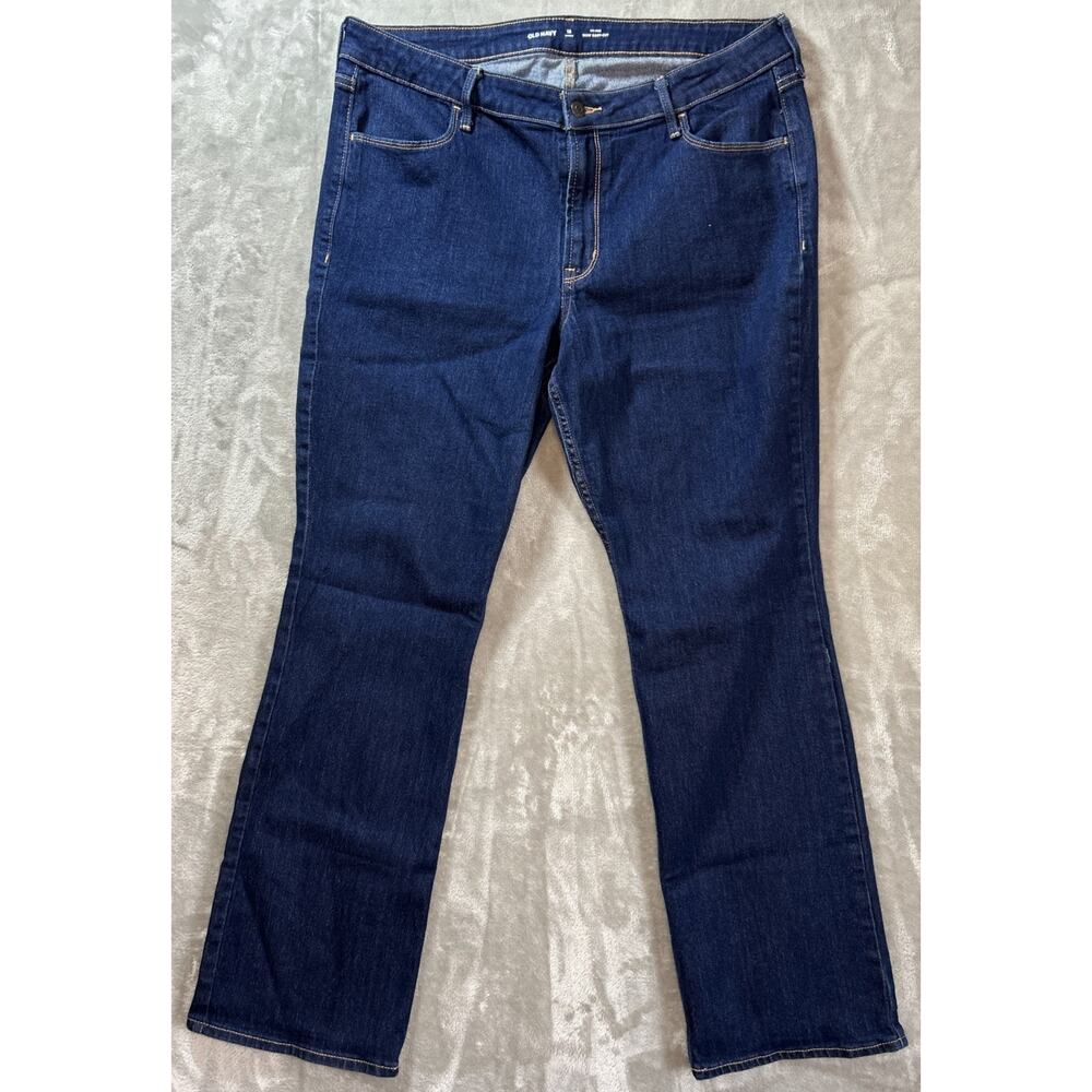 Old Navy Wow Boot Cut Jeans Womens 16 Short Mid Rise Med Wash Western Cowgirl